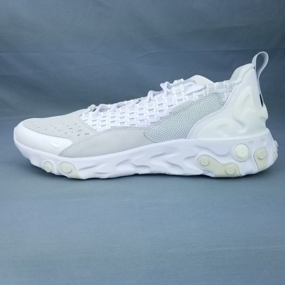 Nike React Sertu Men's Lifestyle Shoes White Suede Woven AT5301 100 (No Box Top) - Picture 5 of 7